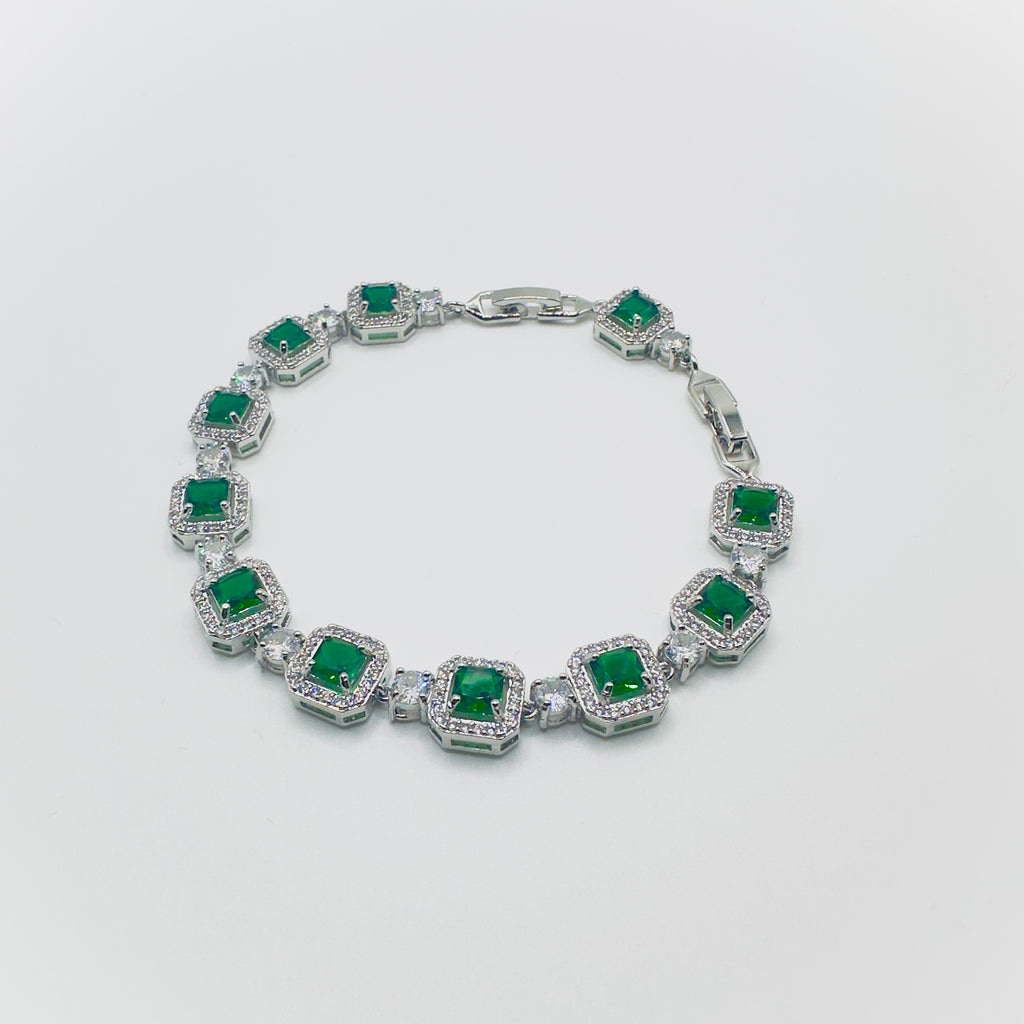 Cubic Gemstone Crystal Bracelet