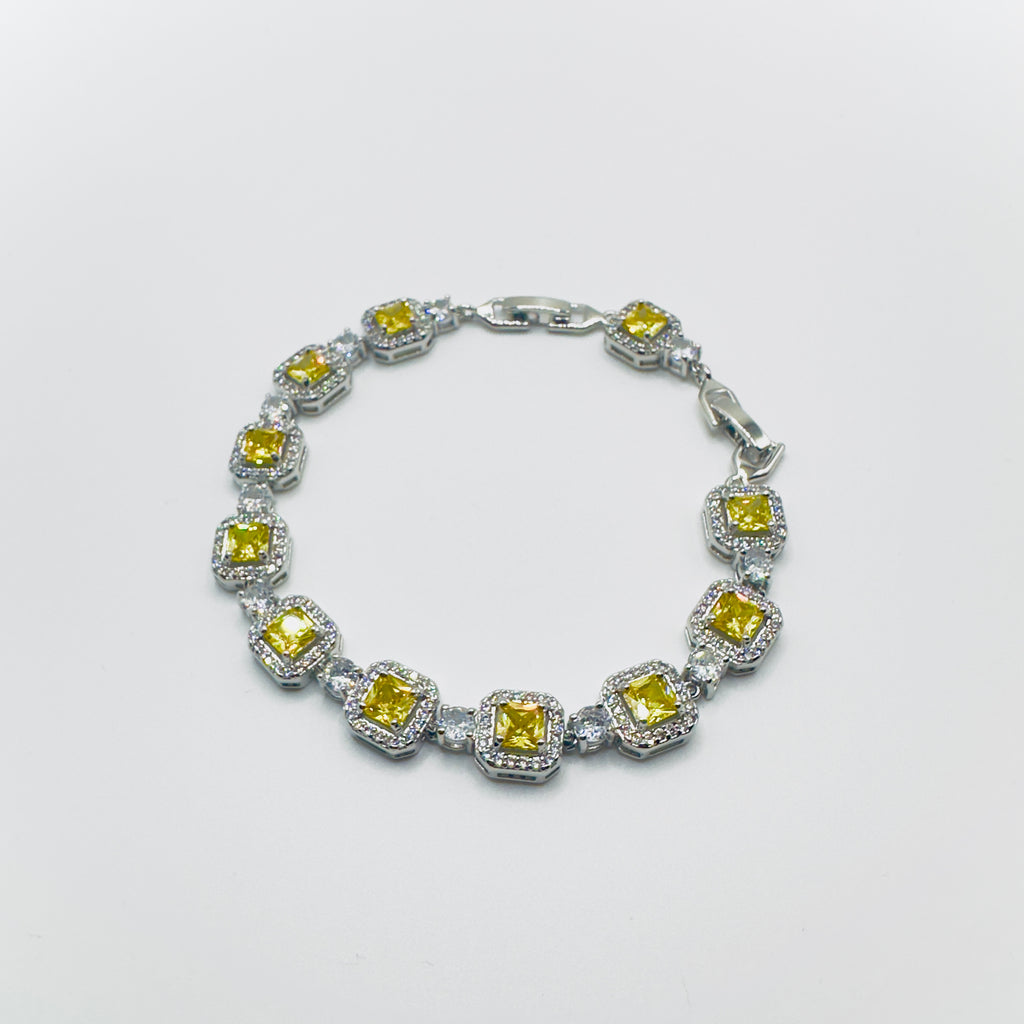 Cubic Gemstone Crystal Bracelet