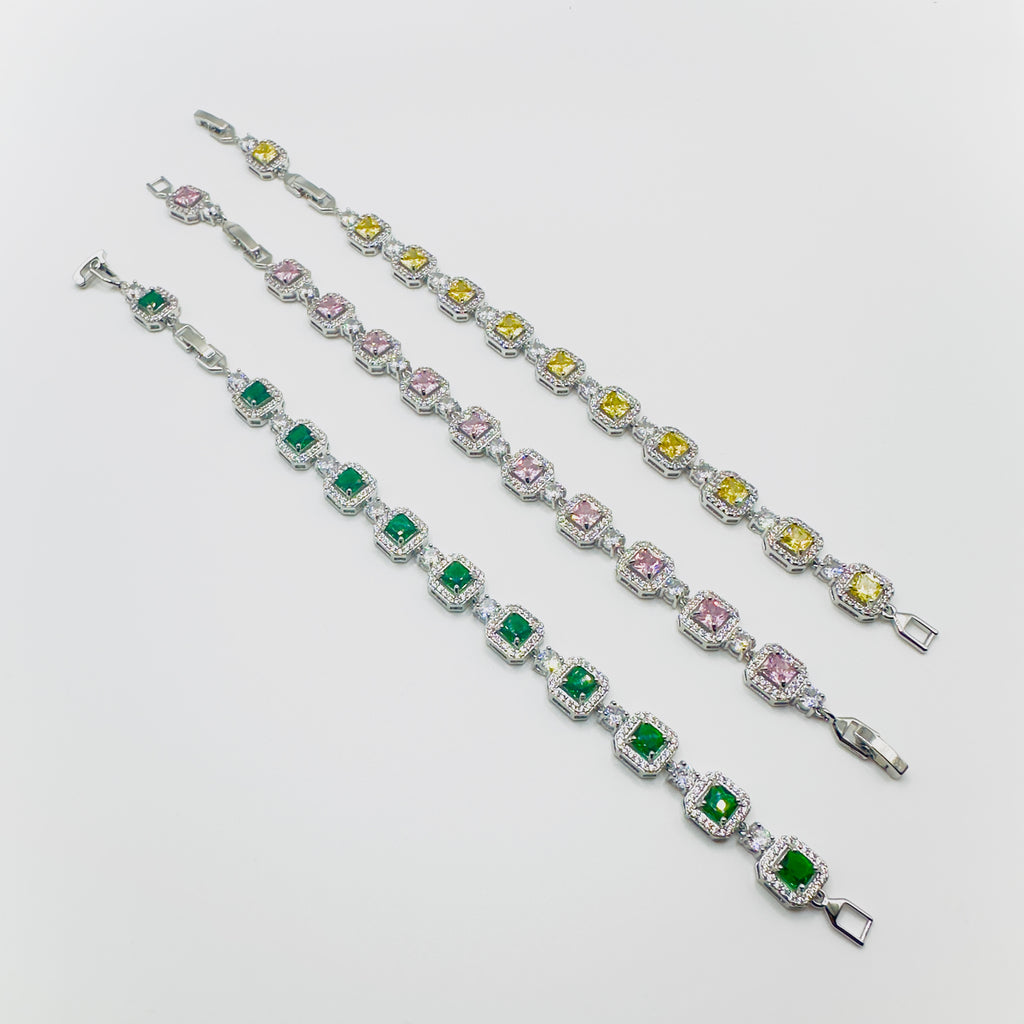 Cubic Gemstone Crystal Bracelet