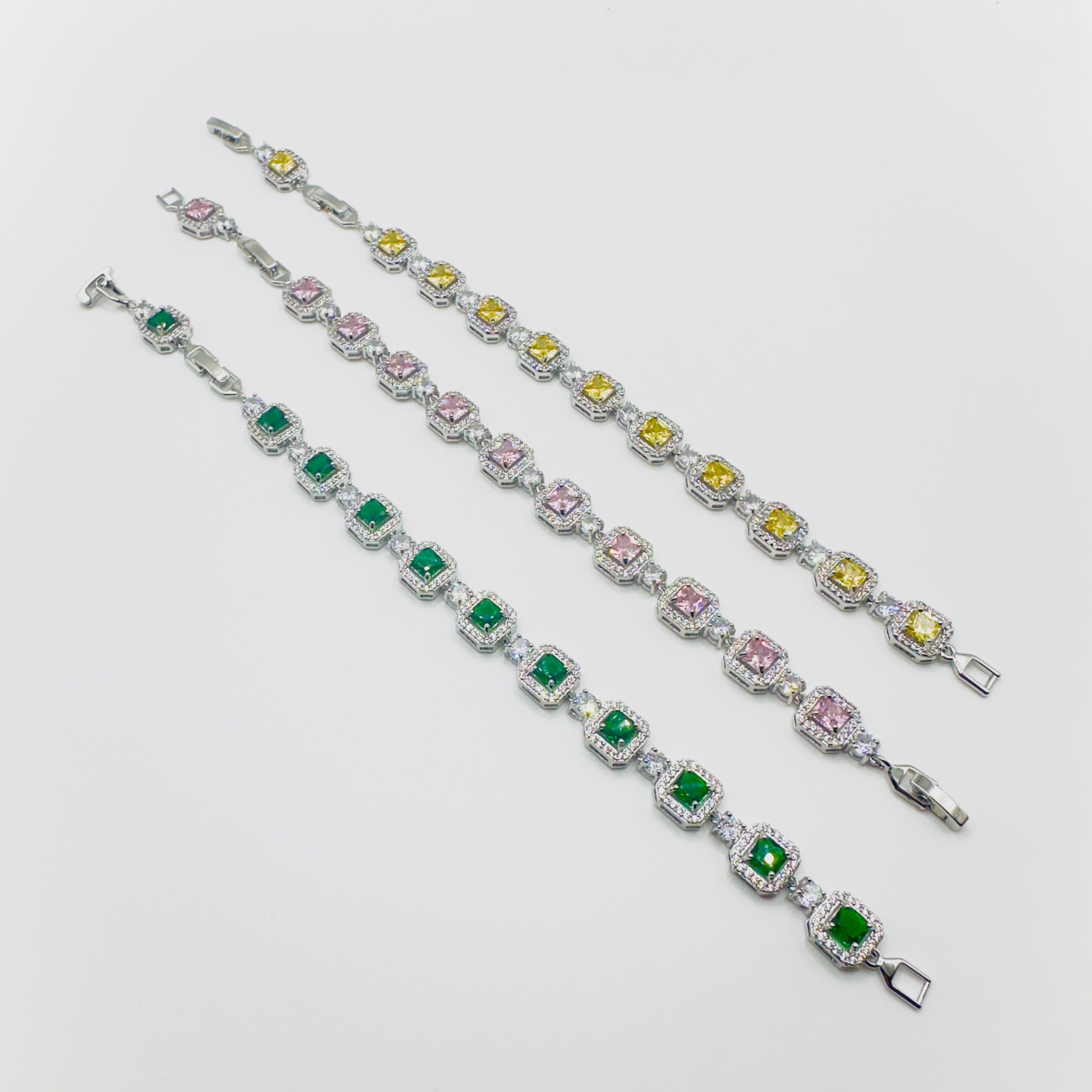 Cubic Gemstone Crystal Bracelet