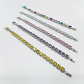 Cubic Gemstone Crystal Tennis Bracelet