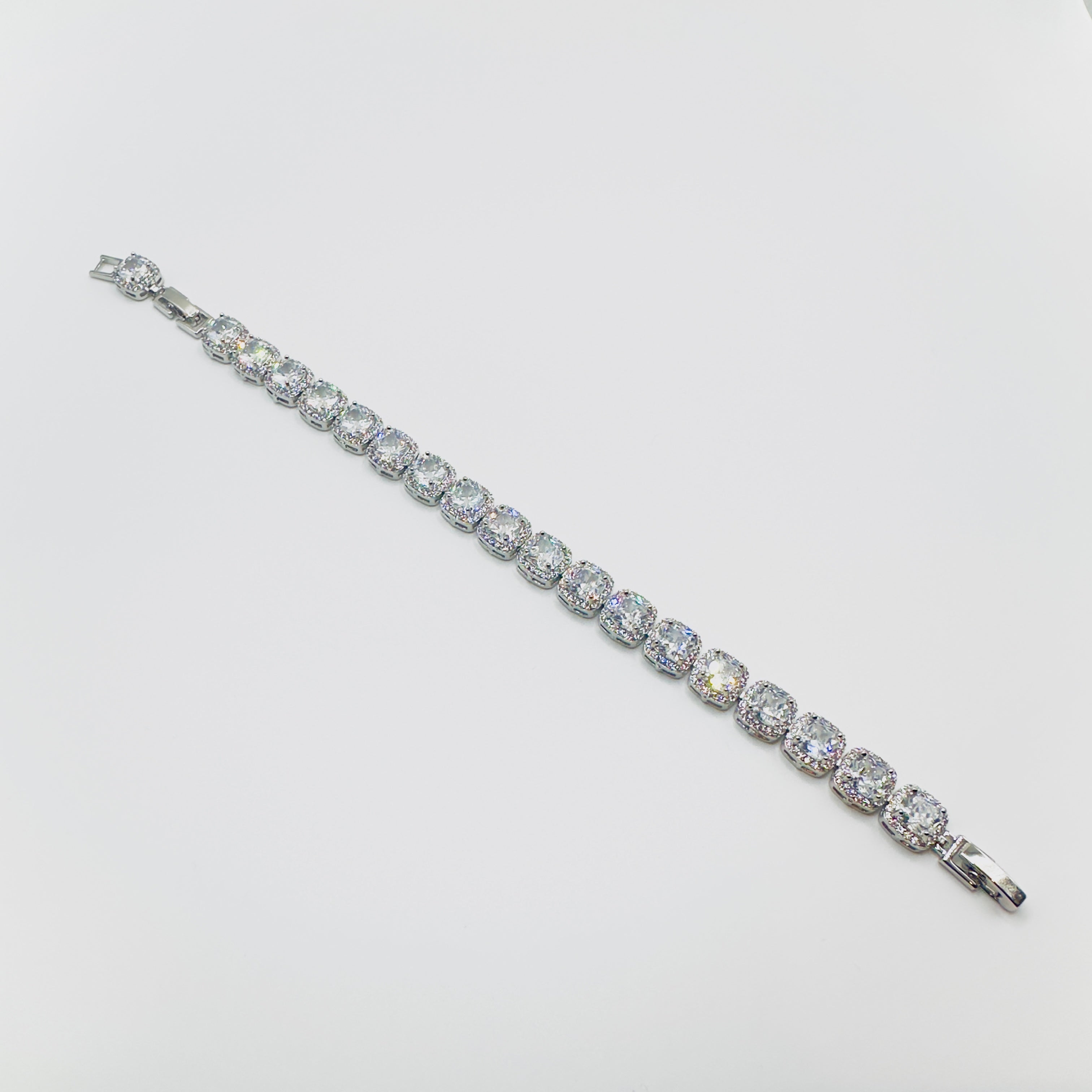 Cubic Gemstone Crystal Tennis Bracelet