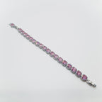 Cubic Gemstone Crystal Tennis Bracelet