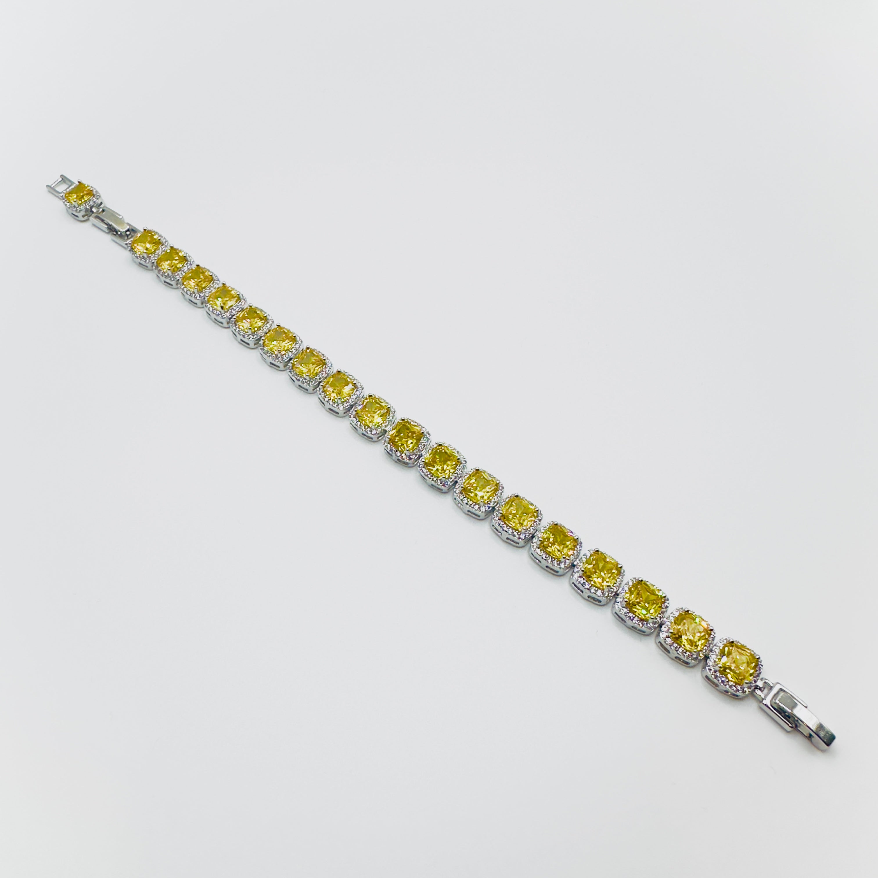 Cubic Gemstone Crystal Tennis Bracelet