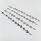 Crystal Gemstone Clover Bracelet