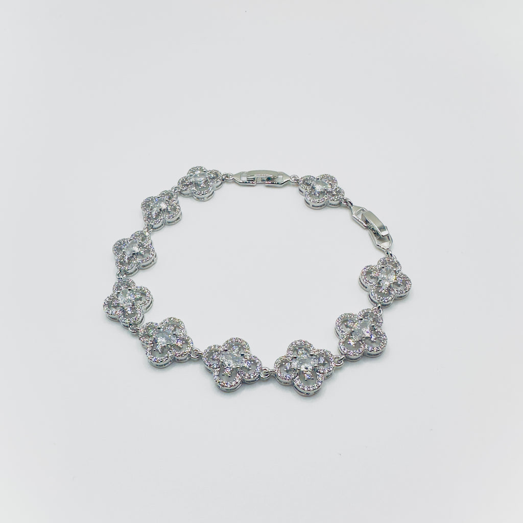 Crystal Gemstone Clover Bracelet