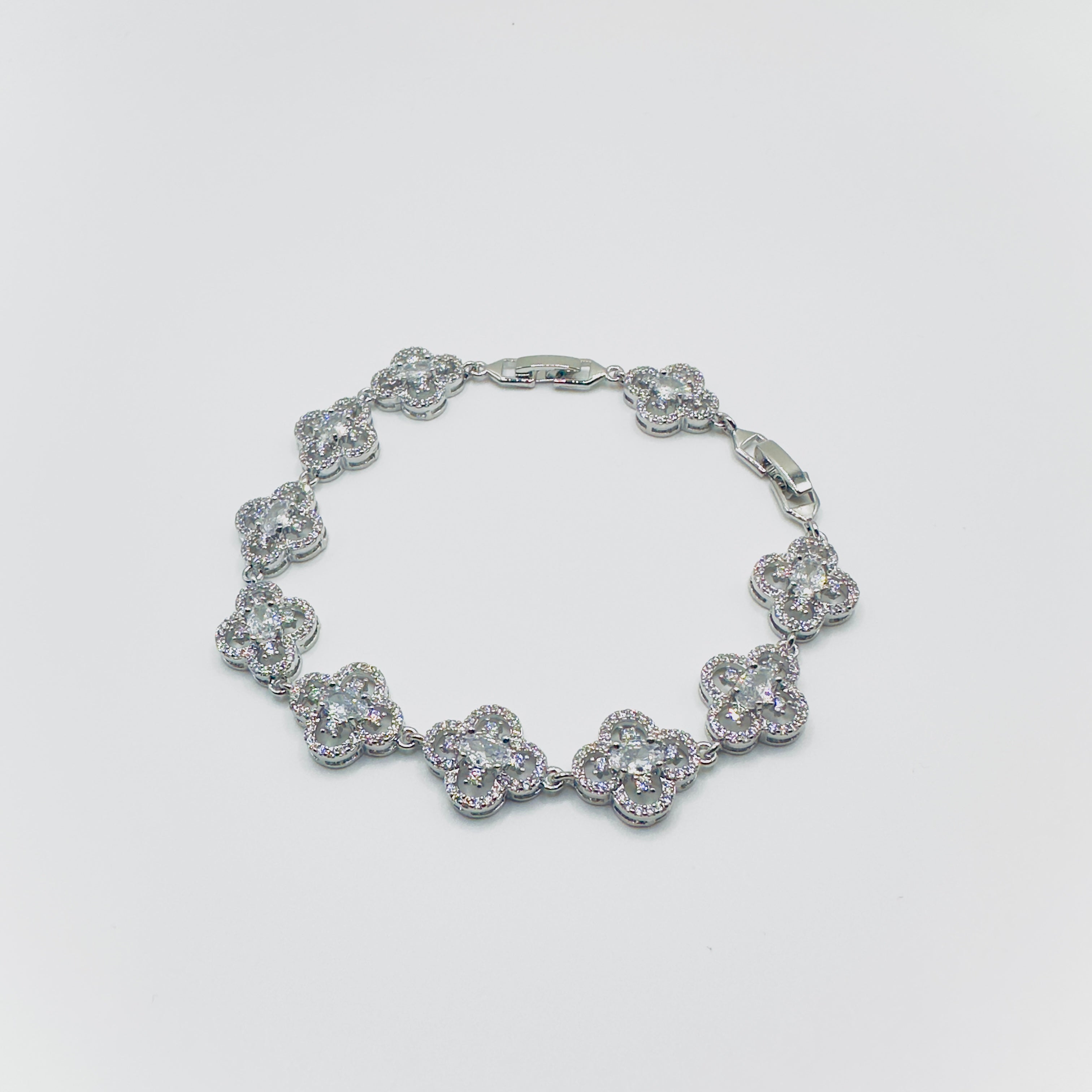 Crystal Gemstone Clover Bracelet