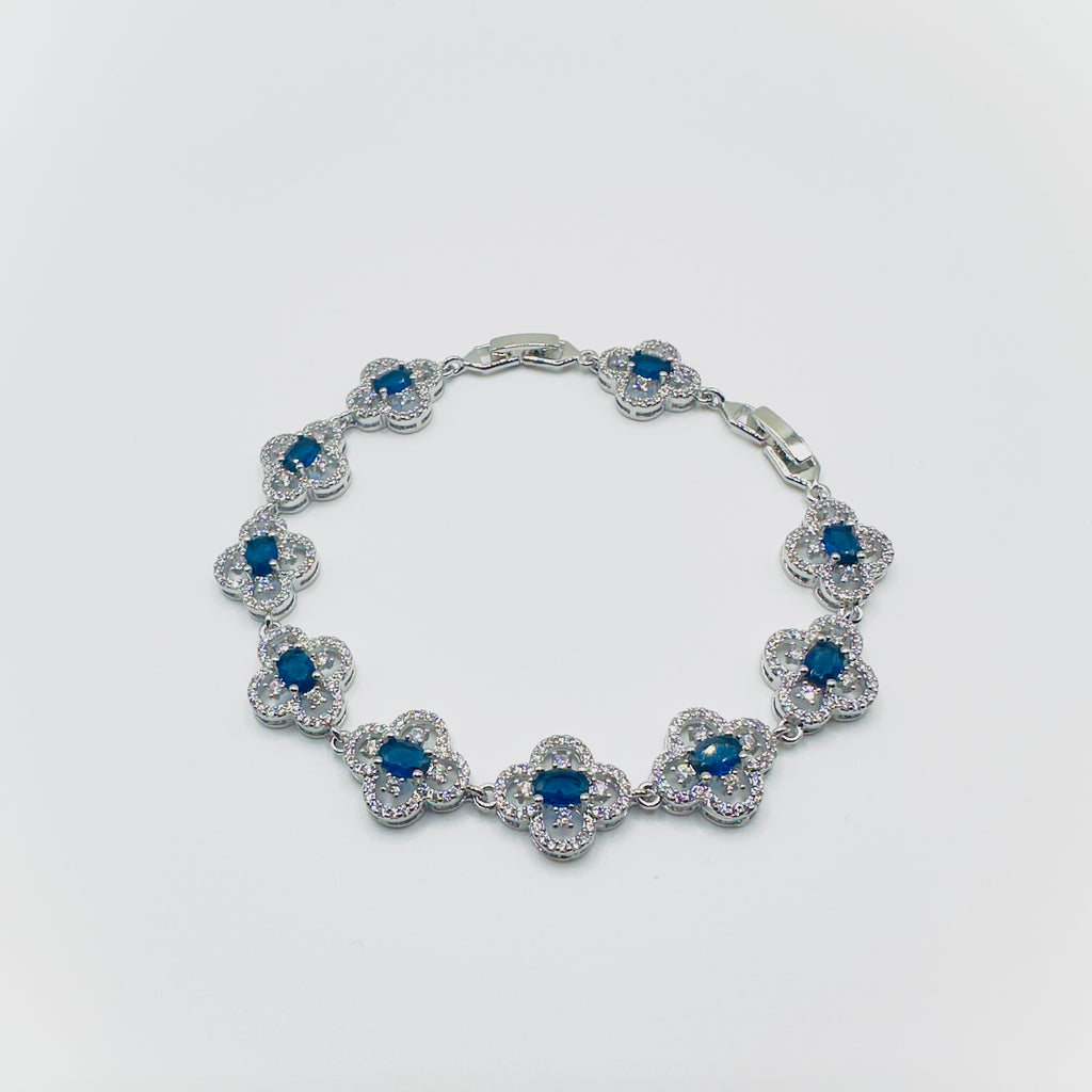 Crystal Gemstone Clover Bracelet