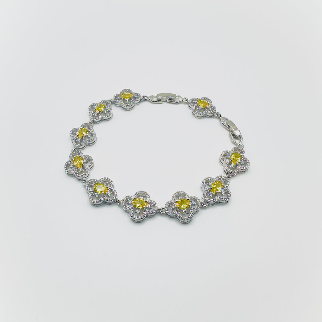 Crystal Gemstone Clover Bracelet