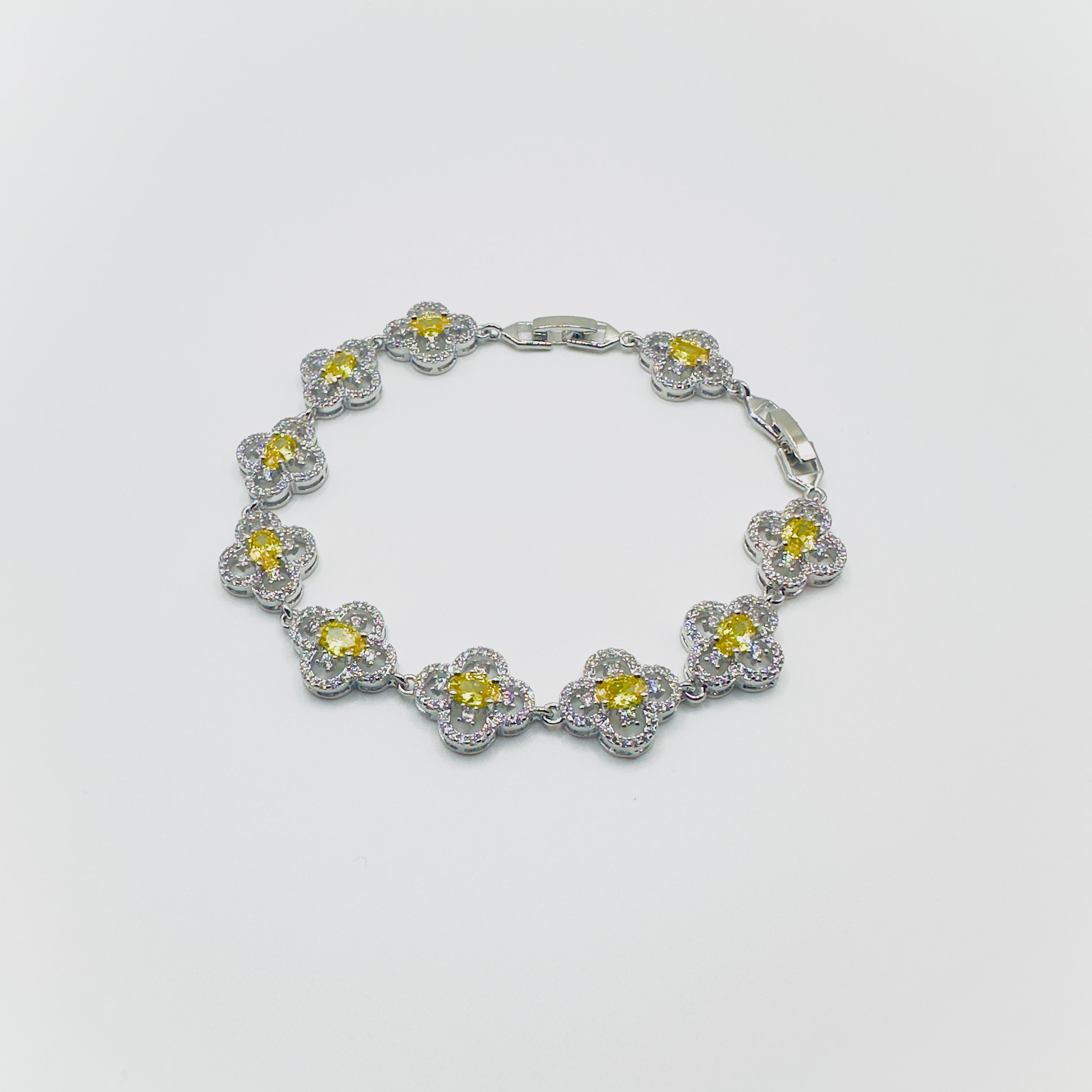 Crystal Gemstone Clover Bracelet