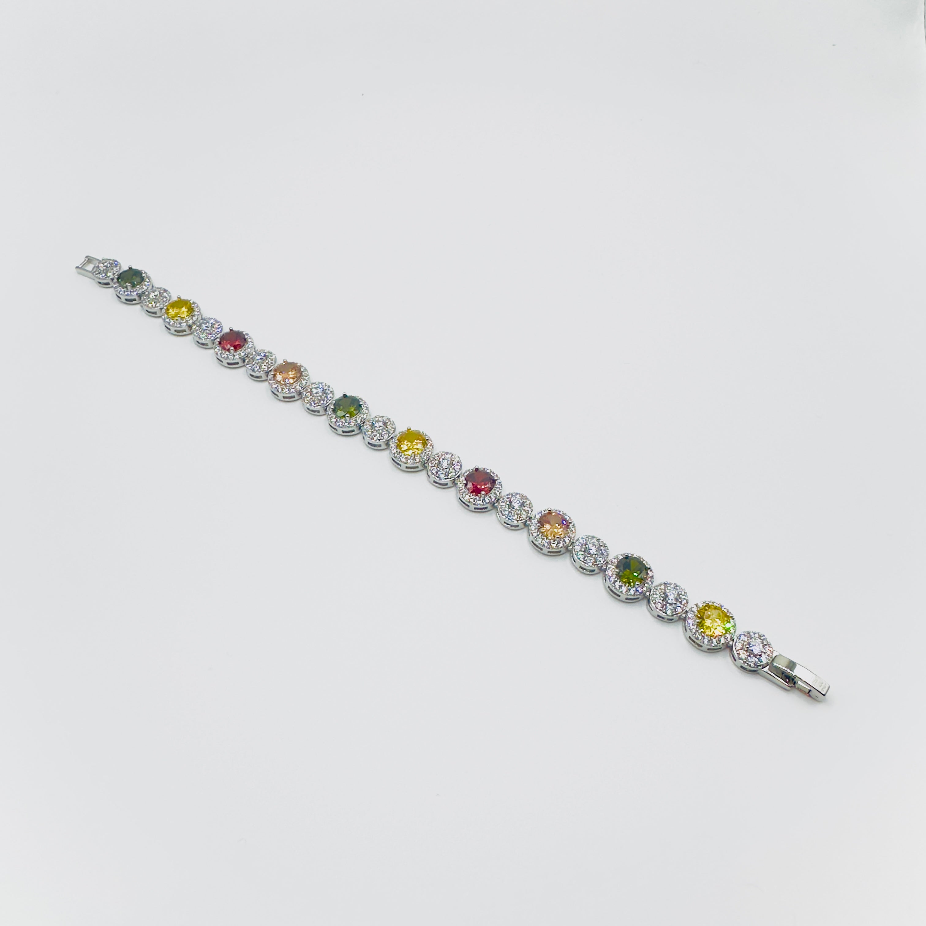 Mixed Circle Gemstone Crystal Bracelet