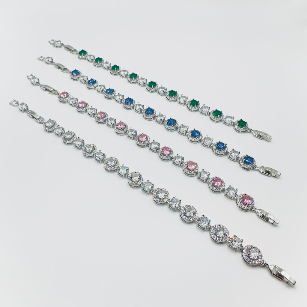 Circular Gemstone Crystal Bracelet