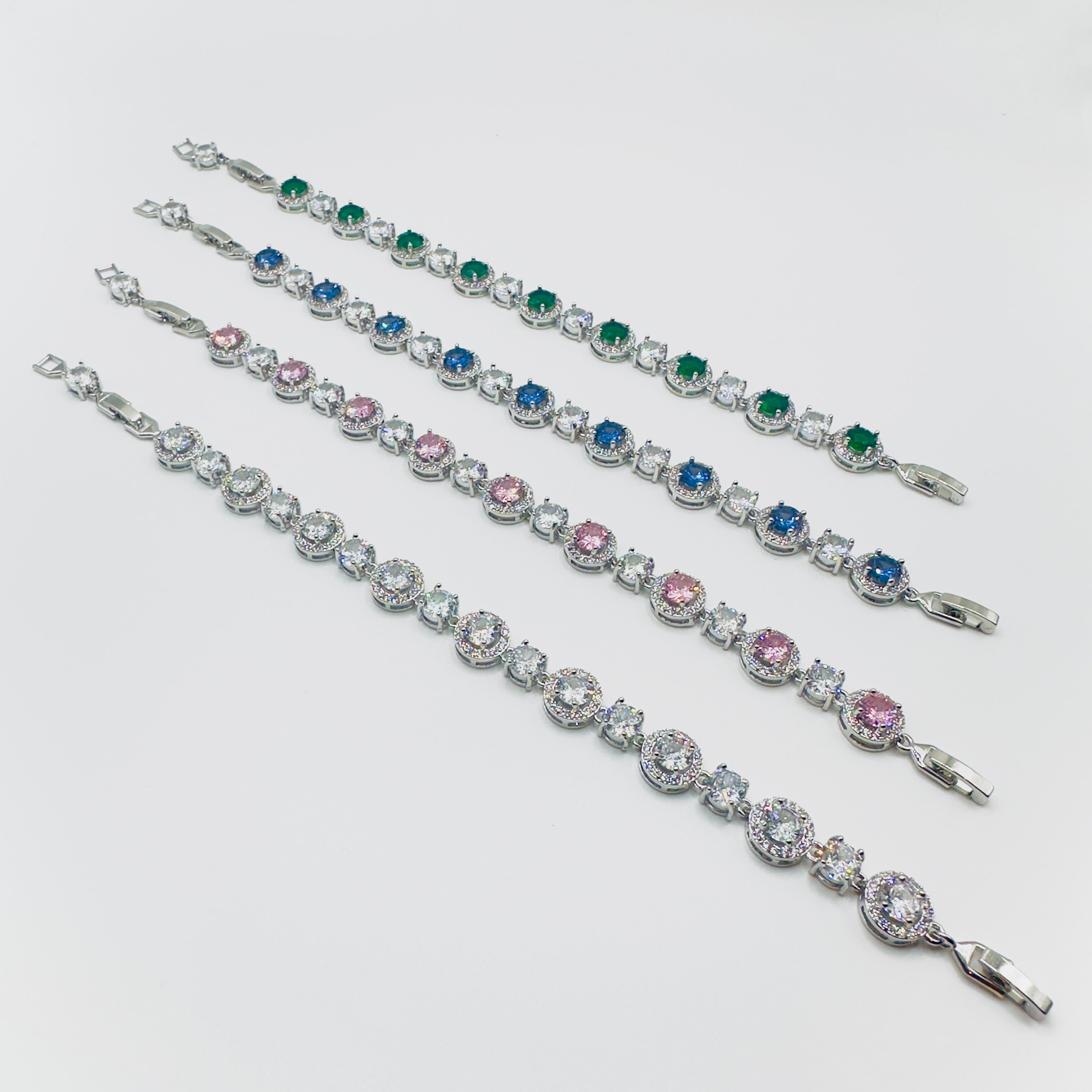 Circular Gemstone Crystal Bracelet