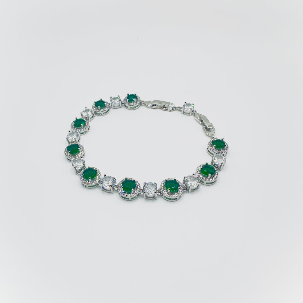 Circular Gemstone Crystal Bracelet