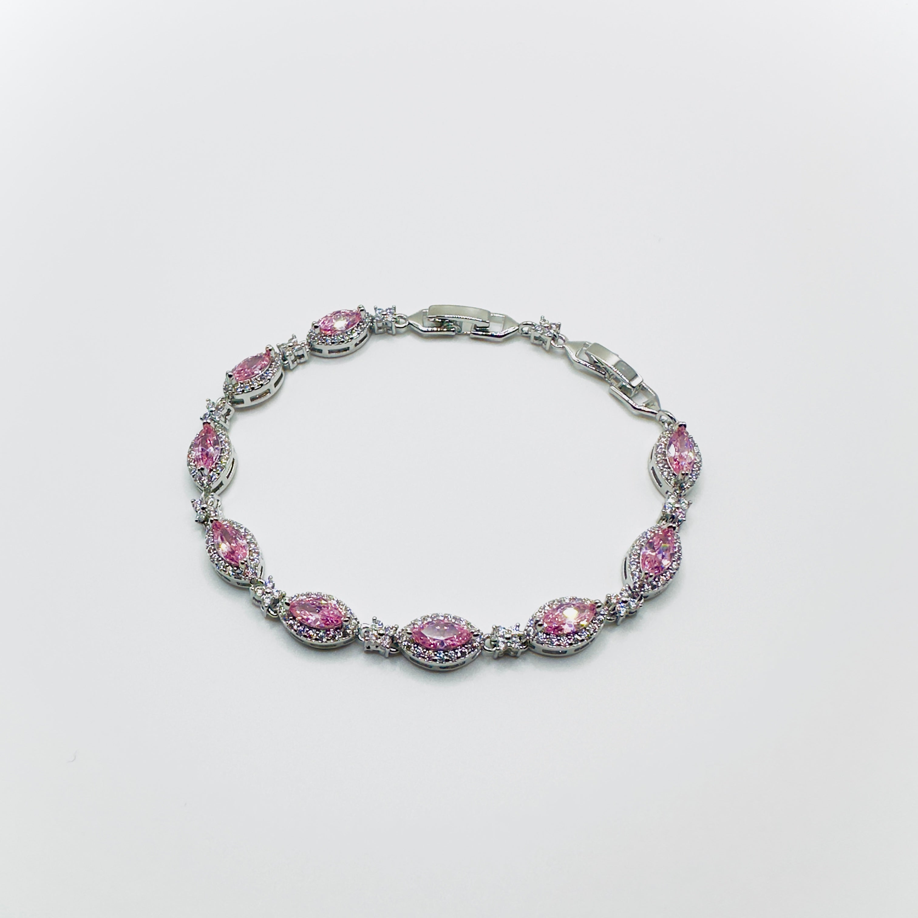 Small Oval Gemstone Crystal Bracelet