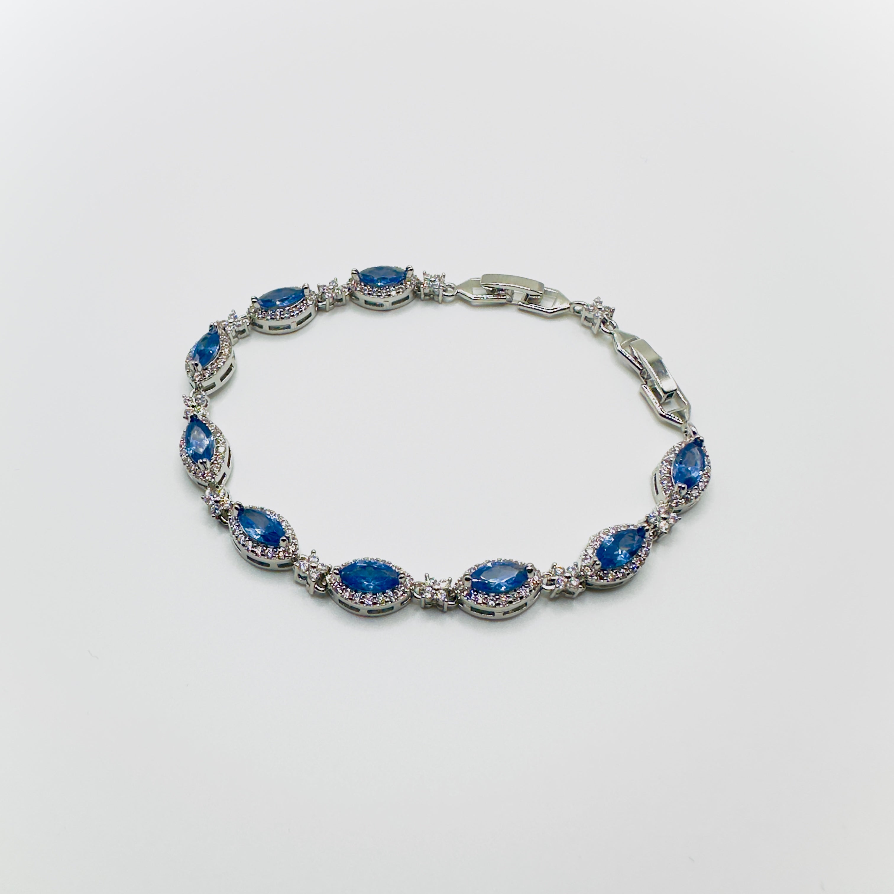 Small Oval Gemstone Crystal Bracelet