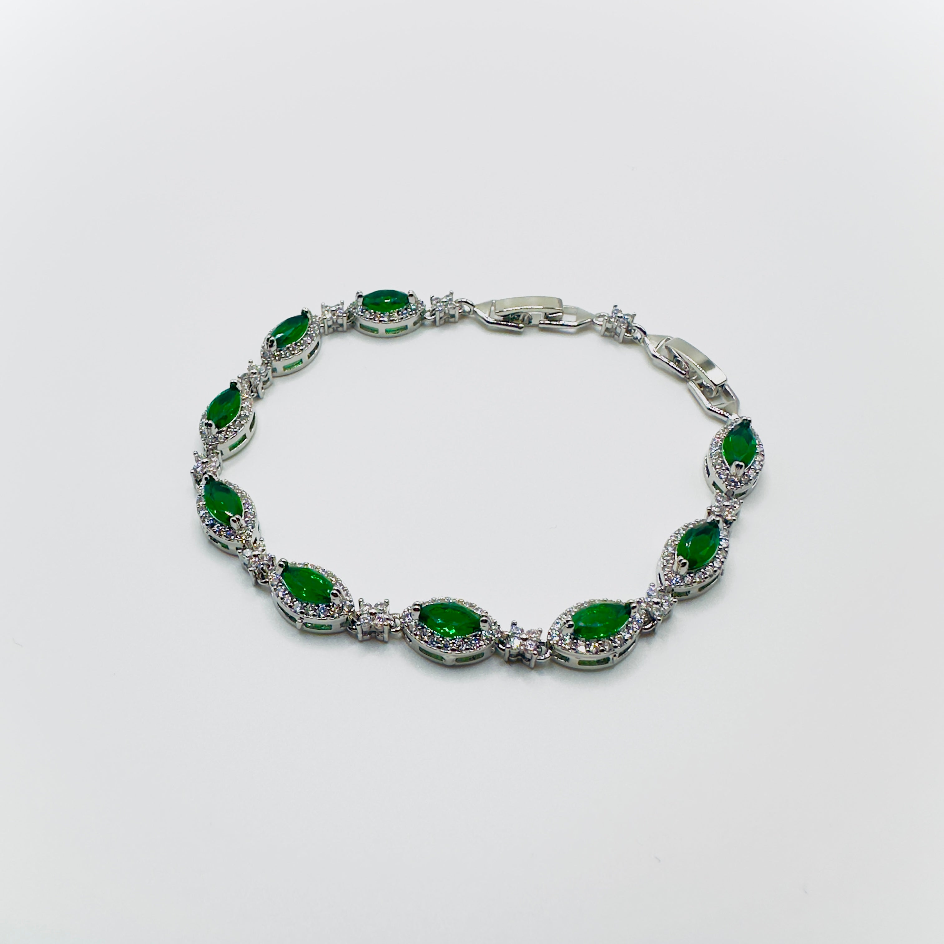 Small Oval Gemstone Crystal Bracelet