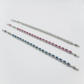 Small Oval Gemstone Tennis Crystal Bracelet