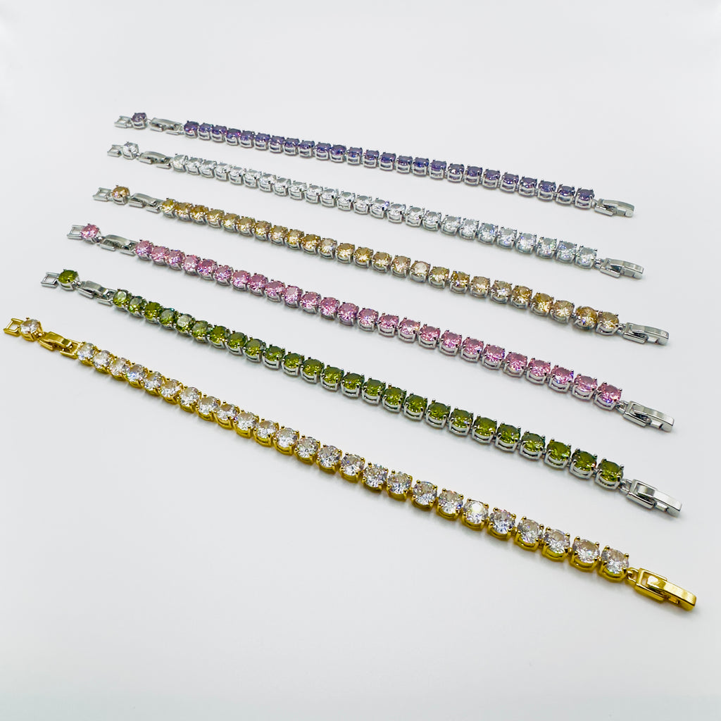 Colored Gemstone Tennis Bracelet