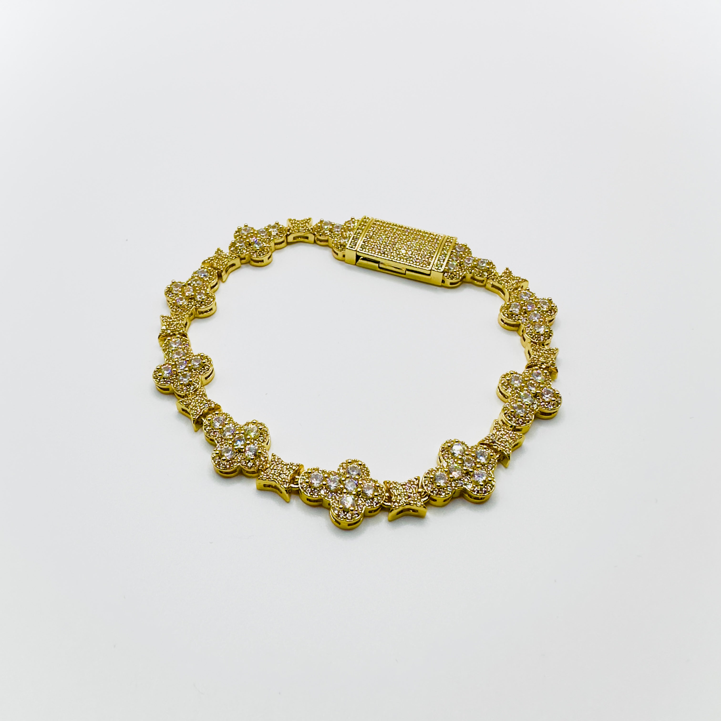 Iced-Out Cross Crystal Bracelet