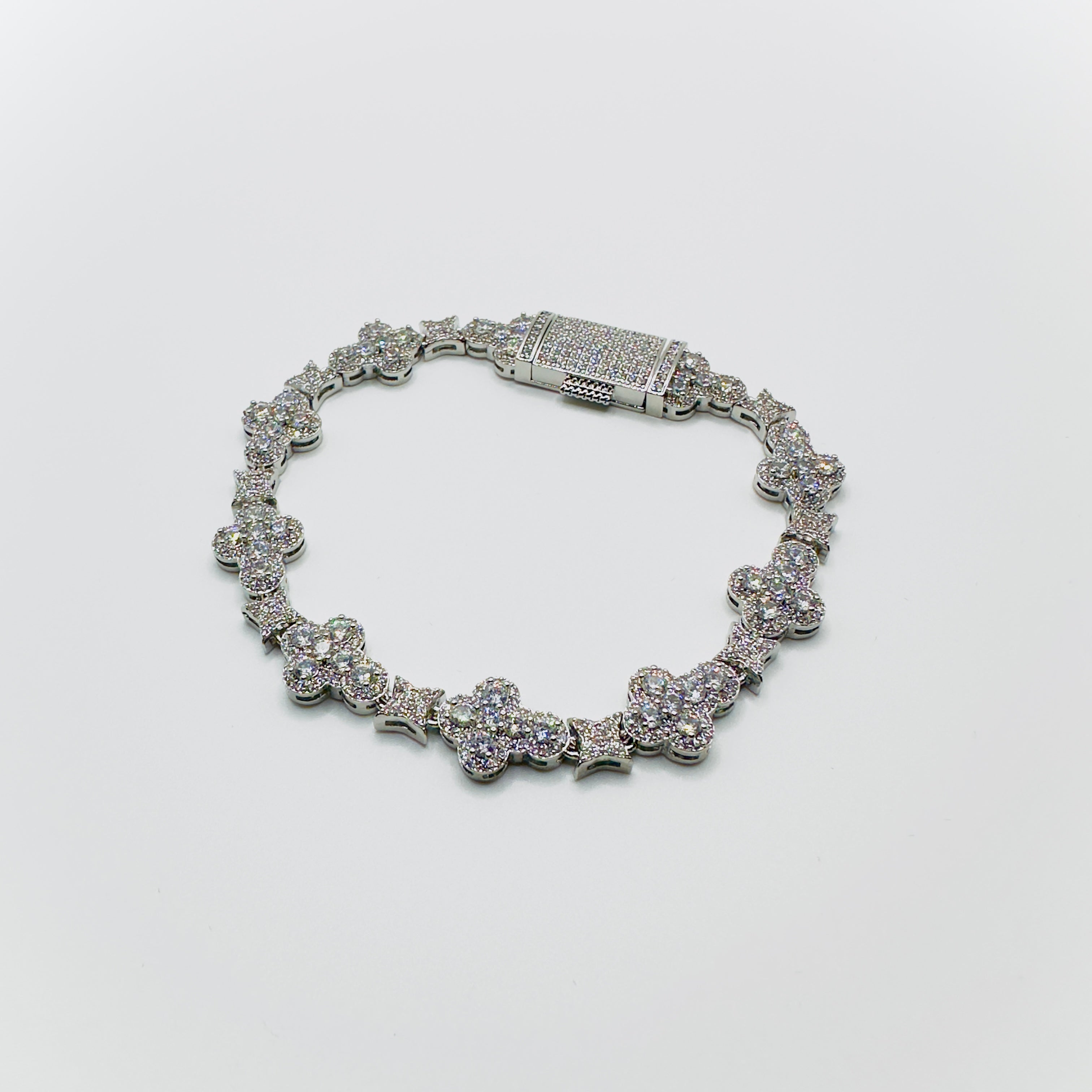 Iced-Out Cross Crystal Bracelet